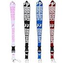 Lanyard 4 Pack Neck Lanyard Strap for Keychains Keys ID Holder Cell Phones Bags Accessories-Detachable Lanyard with Quick Release Buckle