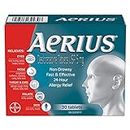 Aerius Allergy Medicine, Fast Relief, 24-Hour, Non-Drowsy, 15 Symptoms, 30 Tablets