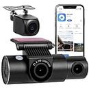 AllExtreme X13 2K 3 Channel Dash Cam 1440P Front 1080P Inside HD Loop Video Recording with 128 GB SD Card Night Vision (Black)