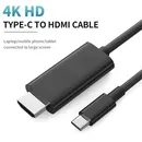 Type-c to HDMI 4K30Hz High-Definition Co-screen Cable Black ABS 6.6ft 4K for Monitor MAC iPad pro
