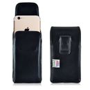Turtleback Apple iPhone 6S Leather Vertical Phone Holster Pouch Case, Black Clip