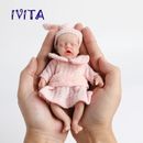 Mini muñeca de silicona IVITA 5,5"" hecha a mano silicona completa renacida para dormir bebé niña