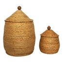 Bayou Breeze 2 Piece Seagrass Basket Set Seagrass, Wood in Brown/White | 20 H x 12 W x 12 D in | Wayfair 8C82B6E9EC1C478AA114056A6BDBDBB1
