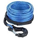 Carforu Synthetic Winch Rope 5/16'' x 50ft,13000LBS Synthetic Winch Line Cable Rope with Protective Sleeve + Forged Winch Hook for Off Road Vehicle ATV UTV SUV Truck Boat Winch Accessory