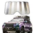 GKmow Pack-1 Car Windshield Sun Shade, 55" x 28" Double Thickening Bubble Sun Visor Protector, Universal Windshield Sun Shade for Car Truck SUV (Silver)