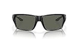 Costa Del Mar Men's Tailfin Rectangular Sunglasses, Matte Black/Gray 580g, 60 mm