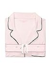 Victoria s Secret Women Solid Pink Color Shirt & Shorts Set