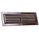 Map Louvre Vent Cover 9 x 3 (229mm x 76mm), Fixed Plastic Grille with Flyscreen to Cover Single Brick, Brown