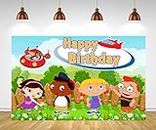 5x3ft Little Einsteins Happy Birthday Backdrop for Birthday Party Supplies Backdrop Photography Background Little Einsteins Banner for Party Decorations