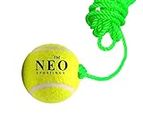 Neo Soft-Medium Hanging Tennis Ball - 3.5 mtrs Rope (1) - with Two Knots, Nylon, Green