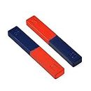 DEZIINE® 2 pcs Bar Magnet Physics Experiment Tool Red Blue Painted N/S Bar School Magnet Pole Teaching AIDS Educational Toys for Children