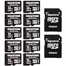 Gigastone 32GB MicroSDHC Speicherkarte 10er-Pack + SD Adapter, für Action-Kamera, GoPro, Drohne und Tablet, Lesegeschwindigkeit bis zu 90MB/s, Full HD-Videoaufnahme, Micro SD Karte UHS-I Klasse 10 U1