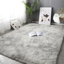 Gray Carpet for Living Room Plush Rug Bed Room Floor Fluffy Mats Anti-slip Home
