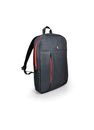 Port Designs Portland Urban Slim Padded Backpack for 15.6-Inch Laptops, Black/Re