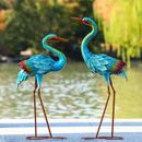 Mercer41 Garden Crane Statues For Outdoor, Blue Heron Decor Standing Garden Art Sculptures | 31.5 H x 14.37 W x 7.092 D in | Wayfair