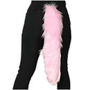 Bianna Creations Long Faux Fur Animal Luxury Tail, Cosplay Fursuit Fursona,Costume Dress Up Pet Play Furry Accessory (20", Baby Pink)