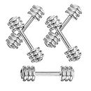 BESPORTBLE 5pcs Dumbbell Exercise Model DIY Crafts Miniature Decorations Miniature Metal Dumbbells Metal Trim Dumbbells Model Metal Model Supplies Stainless Steel Fitness Charm Beads Sports