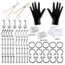 84PCS Piercing Kit Stainless Steel 14G 16G Body Ring Jewelry Body Piercing Tools