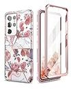 SURITCH for Samsung Galaxy S21 Ultra Case, Marble [Built-in Screen Protector] Full Body Protection Shockproof Bumper Slim Silicone Protective Phone case for Galaxy S21 Ultra 5G 6.8 Inch(Rose Marble)