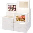 8x6x2.5In 20pcs White Cookie Boxes with Window Pastry Boxes for Gift Giving T