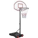 Yaheetech Portable Basketball Hoop Stand Backboard System Height Adjustable 5.2-7 ft Basketball Goal Indoor Outdoor with Wheels