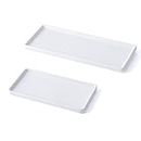 AUXSOUL Bathroom Vanity Tray, 2 Pack Candle Tray White Ceramic Tray Sink Tray Bathtub Organizer Cosmetics Holder for Tissues,Candles,Towel,Soap,Towel,Plant,Jewelry(White)