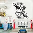 GADGETS WRAP Vinyl Retro Garage Repair Piston Wall Sticker Car Service Auto Repair Shop Valve Mechanic Tool Wall Decal