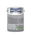 Johnstone's - Wall & Ceiling Paint - Manhattan Grey - Silk Finish - Emulsion Paint - Fantastic Coverage - Easy to Apply - Dry in 1-2 Hours - 12m2 Coverage per Litre - 5L
