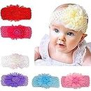 Nandana Collections Headbands Flowers Soft Cotton Hairbands for Baby Girls Infants Toddlers (Pack of 6) (multicolour)