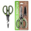 Oliver's Kitchen ® Kitchen Scissors - Super Sharp & Heavy Duty Kitchen Shears - Multifunctional with Built-in Bottle Opener & Safety Cover