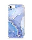 JIAXIUFEN iPhone SE 2022 Case,iPhone SE 2020 Case, Gold Sparkle Glitter Marble Desgin Slim Shockproof Flexible Cover Phone Case for iPhone 6/6S/7/8/SE 2020 2022 Light Blue