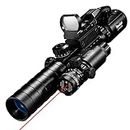 Paike Rifle Scope Red Green Illuminated 3 in 1 Combo Sight