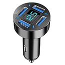 4Port USB C Car Charger Adapter, Cigarette Lighter USB Charger Car Adapter, 4 Port USB Socket Compatible with iOS iphone Android and all Smart Mobile Phones and Tablets