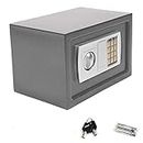 Safe deposit box,Safes for Home Fireproof Waterproof with 2 Manual Override Keys, 8.5L Security Safe Cash Box with Double Digital Keypad and Safety Key Lock Cabinet Safes, White (Size : Grey)