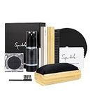 SpinArt Vinyl Record Cleaner Vinyl Record Cleaning Kit 8-in-1,Includes Soft Velvet & Carbon Fiber Brushes, LP Cleaning Solution, Turntable Stylus Gel, Microfiber Cloth, Label Protector & Storage Box