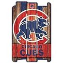 WinCraft MLB Chicago Cubs Wood Fence Sign, Black