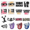 Mortd Cheerleading Shoe Decoration Charms, 16PCS Cheer Mode Cheer up Shoe Charms for Shoe Wristband Clog Sandals Decoration, PVC Shoe Charm Accessories for Party Favor Holiday Birthday Gifts