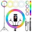 IZI Light 16 inch LED RGB Ring Light with 7ft Foldable Tripod, 28+ Multicolor for YouTube, Photo-Shoot, Video Shoot, Live Stream, Makeup & More, Compatible with iPhone/Android Phones & Camera