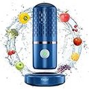 IDENSIC Fruit and Vegetable Washing Machine, Fruit Cleaner Device,Fruit Purifier for with OH-ion Purification Technology for Cleaning Fruit,Vegetable, Rice,Tableware… (Blue)