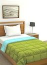 Bombay Dyeing 120 GSM 100% Polyester Teal Ivory Rose AC Room Single Comforter