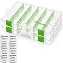 Piscifun Fishing Tackle Trays, Plastic Clear Fishing Storage Tackles Boxes with Waterproof Labels, 3600 Removable Dividers Storage Organizer Boxes, 2 Packs-Green