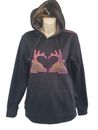 huntech black fleece camo deer logo hoodie pocket Size M 12 hunting apparel NZ