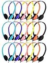 Kopfhörer für Klassenzimmer, Schule, Studenten, kabelgebundene Headsets, On-Ear-Kopfhörer, einzeln verpackt in 6 verschiedenen Farben (16 Packungen, 6 Farben)