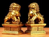Un par de adornos de león de cobre muebles para el hogar decoración creativa manualidades regalo
