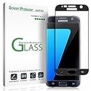 amFilm Protector Pantalla para Galaxy S7, Cobertura Total Cristal Vidrio Templado Protector de Pantalla para Samsung Galaxy S7 (Negro)