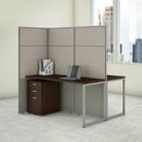Bush Business Furniture Easy Office 2 Person Desk w/ File Cabinets & Panels Cubicle in Brown | 66.33 H x 60.04 W x 60.04 D in | Wayfair