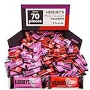 Hershys Milk Chocolate Candy To & From, 2 Pounds Approx 70 Individually Wrapped Holiday Candies, Bulk Candy Chocolate Bars, Gift Basket Suitable, Red & Pink Snack Size, Pinata & Office Candy, Ideal for Gifting