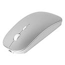 AE WISH ANEWISH Mouse wireless Bluetooth per Laptop/Macbook/iPad/iPhone (iOS 13.1.2 e Posterior)/PC/Computer/Android Mini Mouse Silenzioso Ricaricabile 3DPI Regolabile (Silver)