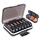 Frizty weekly pill organizer 3 times a day, Medicine organizer box,portable travel pill box weekly large compartments moisture-proof case for Medicine, pills, supplements (Black - 3 Compartment)