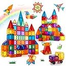 MagHub Magnetic Building Blocks 75 PCS,Educational 3D Magnetic Tiles Kit for Creativity & STEM Learning Colorful, Safe & Durable Construction Toys for Toddlers Children Ages 3+